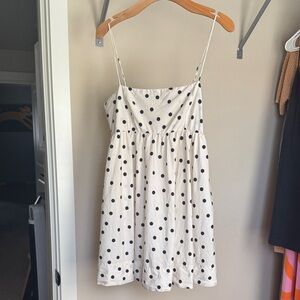 Anthropologie Maeve White and Black Polka Dot Dress